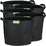 GardenMate 5X 11L Bolsas de Tela no Tejida para Plantas - Altura 23 cm Ø 25 cm - Blackline