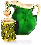 ZEDARO Broche de Solapa para Hombre, broches de Copa de Maceta esmaltados Retro Grandes para Mujer, jarrón Verde marrón, Fiesta, Broche Informal, Regalos