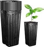 20/40/60 unidades de macetas altas para vivero, 20cm de profundidad de plástico para vivero de 20cm de profundidad, macetas de árbol para plantas de jardín de interior al aire libre (20 piezas)