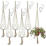 Planta Suspensión Colgador,Macramé Perchas de Plantas Interior,Macramé Planta,Macetas Colgantes de Macramé,Colgante de Plantas Macrame,Colgar Macetas para Interior,Colgador para Plantas