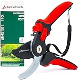 AlpineReach Tijeras de Podar para Jardinería - Ajustable Empuñadura Suave para Manos Pequeñas y Grandes, Afilada Hoja de Acero de Alto Carbono, Tijeras Ergonómicas, Resistente - AR-PS1001