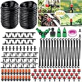 DONGQI Sistema de riego Jardín, 149 PCS Sistema de Riego por Goteo,30M Kit Riego con Ajustable Boquilla Aspersor Pulverizador y Gotero Automatico para Jardin Invernadero Césped Patio Terraza